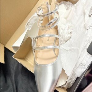 Brand New Fashion Nova Silver Strappy Women's Shoes